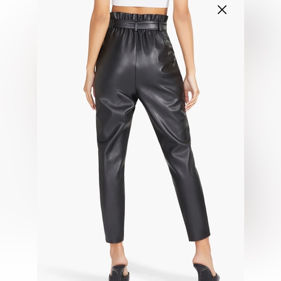 BB Dakota Steve Madden skin in the game Black Faux Leather Pants size 6 - Picture 3 of 14
